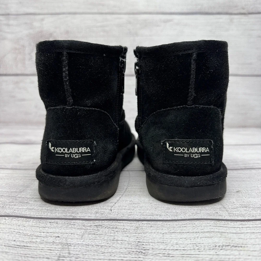 Koolaburra by UGG‎ Toddler Kids Black Suede Leather Winter Ankle Boots Size 12